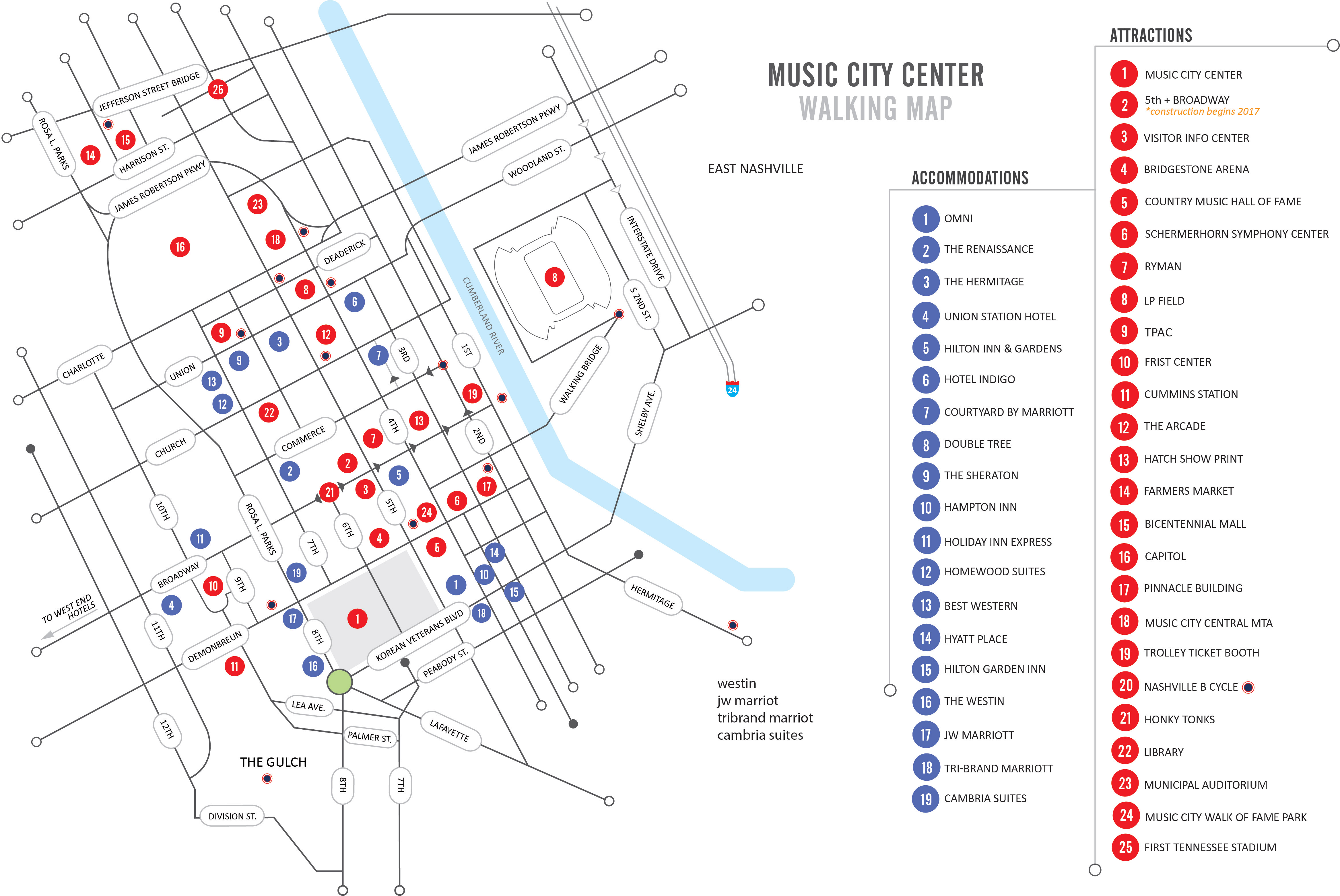 Stadium Seating Map, Nashville Live Music Venues