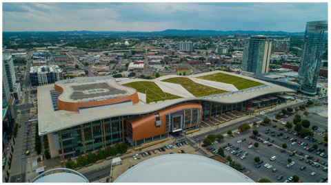 aerial view of Music City Center