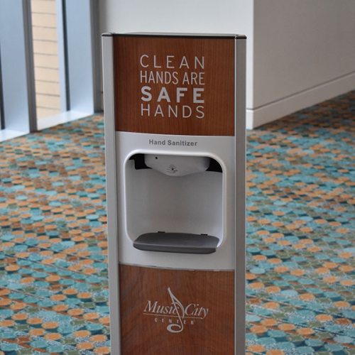 hand sanitizing station